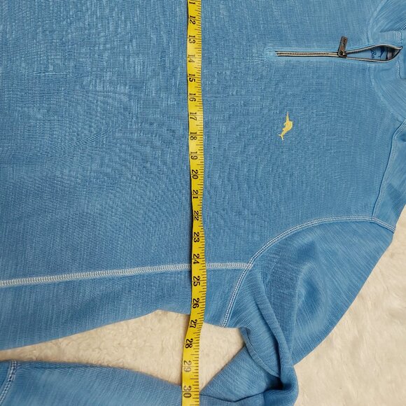 Tommy Bahama Mens Blue Relax Sweatshirt Quarter Zip Pullover Marlin Logo - Picture 4 of 11